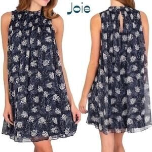Joie Sheer Blues Grays Floral Babydoll CottageCore Feminine Dress NWOT Size XXL